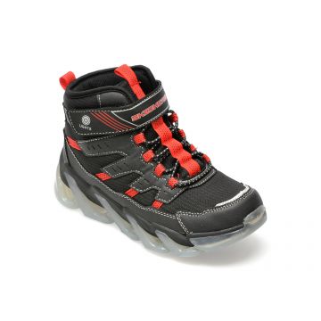 Ghete SKECHERS negre, MEGA-SURGE, din piele ecologica