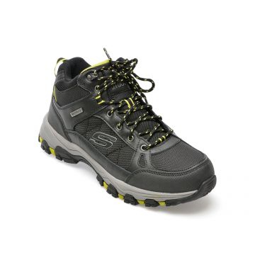 Ghete SKECHERS negre, SELMEN, din piele naturala