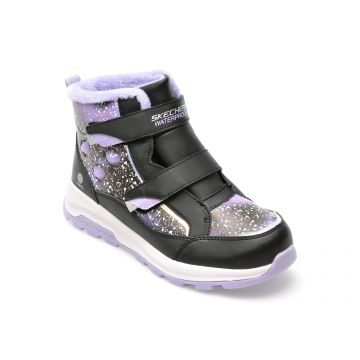 Ghete SKECHERS negre, STORM BLAZER3439L, din piele ecologica