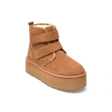 Ghete UGG maro, 1130554, din piele intoarsa