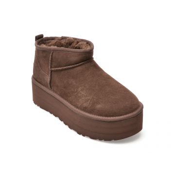 Ghete UGG maro, 1135092, din piele intoarsa