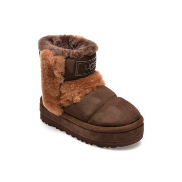 Ghete UGG maro, 1144046, din piele intoarsa