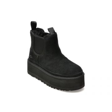 Ghete UGG negre, 1134526, din piele intoarsa