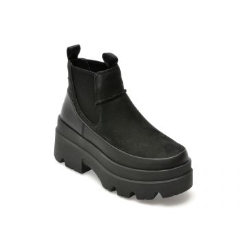 Ghete UGG negre, 1143842, din piele naturala