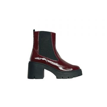 Botine damă din piele naturală, Leofex - 012 Vișiniu Florantic
