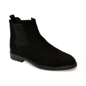 Ghete AXXELLL negre, AYK007, din piele intoarsa
