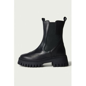 Ghete Chelsea high-cut de piele