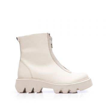 Ghete damă din piele naturală, Leofex - 009 Crem Box