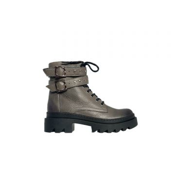 Ghete damă din piele naturală, Leofex - 430 Taupe Box