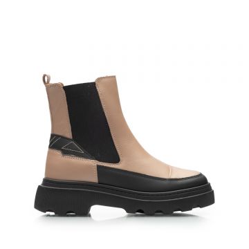 Ghete damă din piele naturală, Leofex - 431 Taupe Box