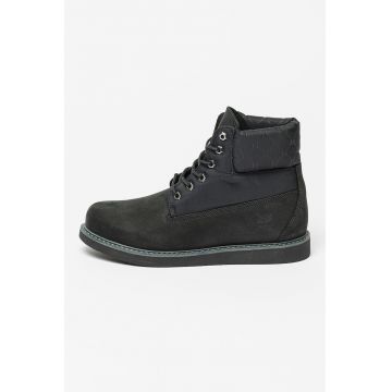 Ghete de piele nabuc cu insertii textile New Market II