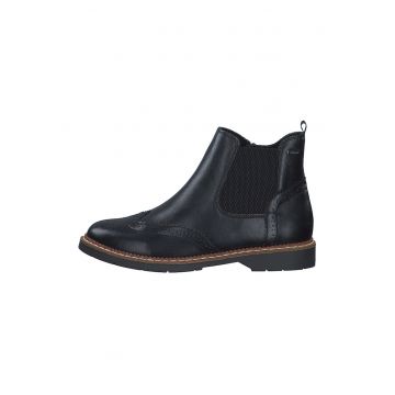 Ghete din piele ecologica cu insertii din material textil