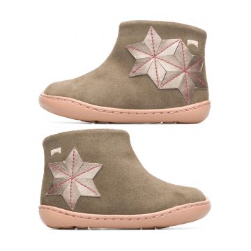 Ghete din piele intoarsa cu insertii din piele Peu Cami 185