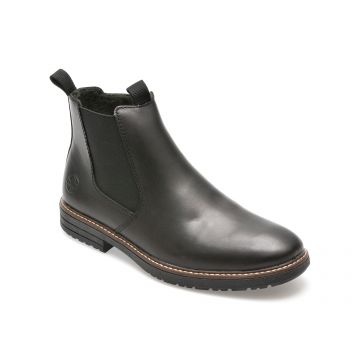 Ghete RIEKER negre, 33180, din piele naturala