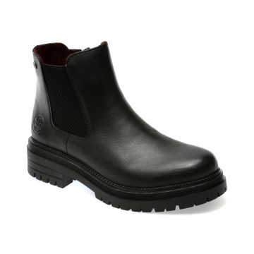 Ghete RIEKER negre, Y3156, din piele naturala