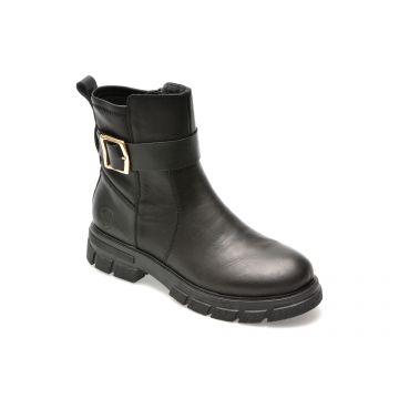 Ghete RIEKER negre, Z9174, din piele ecologica
