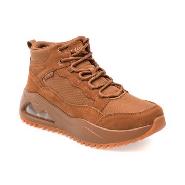 Ghete SKECHERS maro, UNO PEAKS, din piele intoarsa