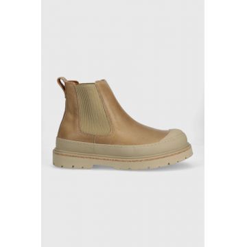 Birkenstock botine din piele întoarsă Prescott barbati, culoarea maro