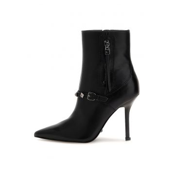 Botine de piele cu varf ascutit