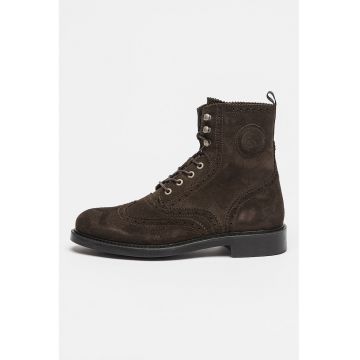 Ghete Brogue de piele intoarsa