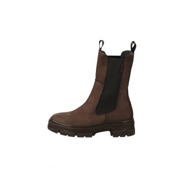 Ghete chelsea high-cut de piele nabuc