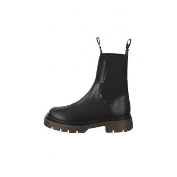 Ghete Chlesea high-cut de piele