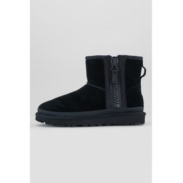 Ghete din piele intoarsa cu fermoar
