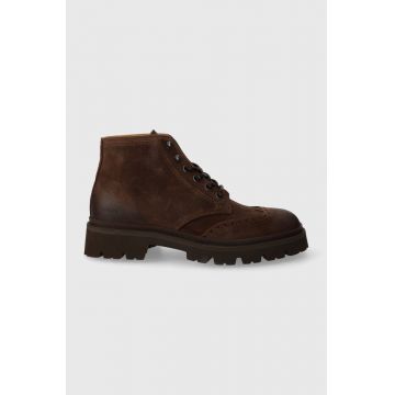 Copenhagen pantofi de piele intoarsa barbati, culoarea maro, CPH179M waxed suede