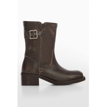 Ghete de piele cu toc masic Lara