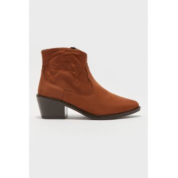 Botine cowboy din piele intoarsa ecologica