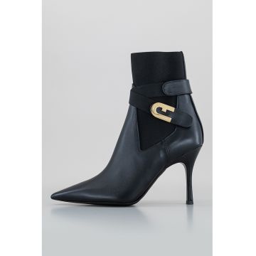 Botine din piele cu varf ascutit