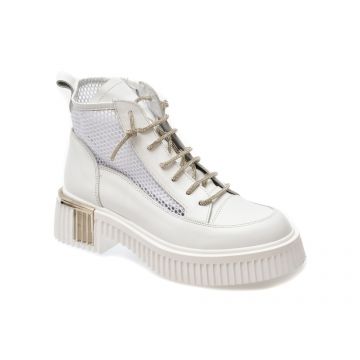 Ghete casual GRYXX albe, 562206, din piele naturala