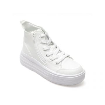 Ghete casual SKECHERS albe, HYPERLIFT, din material textil