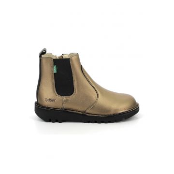 Ghete Chelsea de piele cu fermoar Yoto