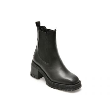 Ghete QUSHELI negre, 40780, din piele naturala