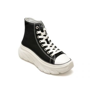 Ghete SKECHERS negre, FUNKY STREET, din material textil
