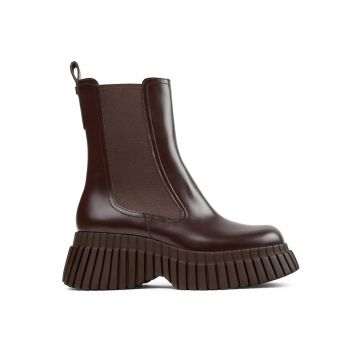 Ghete Chelsea de piele cu talpa masiva BCN 1449