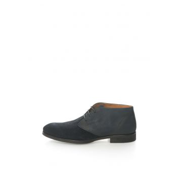 Ghete chukka de piele nabuc si piele intoarsa Bolton - Bleumarin