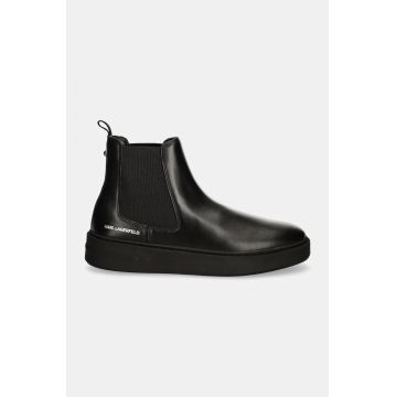 Karl Lagerfeld ghete chelsea de piele FLINT barbati, culoarea negru, KL53340A