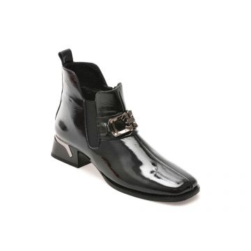 Ghete casual EPICA negre, 5312121, din piele naturala lacuita