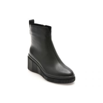 Ghete casual IMAGE negre, W575, din piele naturala