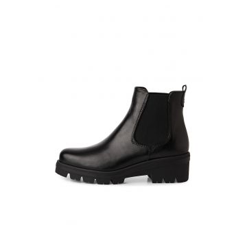 Ghete Chelsea de piele cu segmente din material textil
