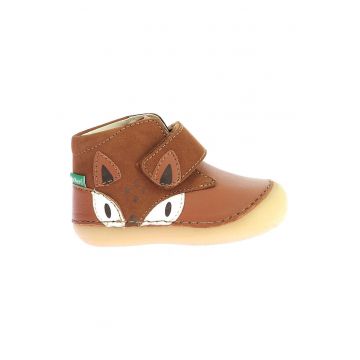 Ghete de piele cu velcro si aplicatii