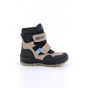 Cizme cu velcro si garnituri de piele