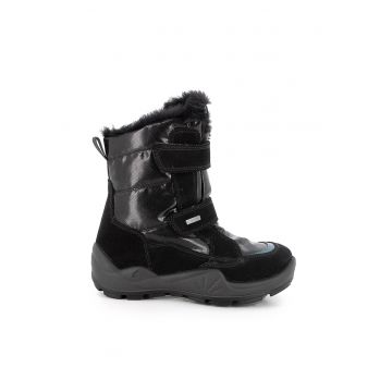 Ghete de piele intoarsa si material textil