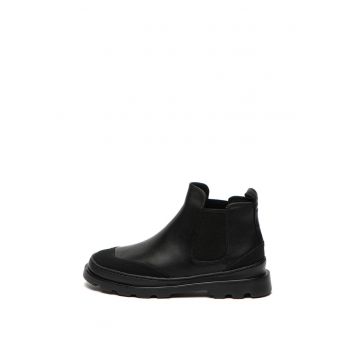 Ghete Chelsea de piele cu insertii textile Brutus