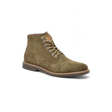 Ghete chukka de piele intoarsa cu aplicatie logo