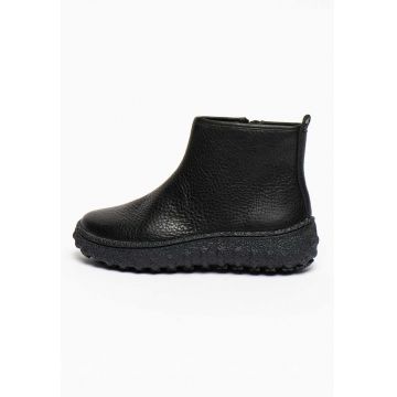 Ghete din piele cu aspect texturat Ground
