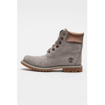 Ghete din piele intoarsa cu sireturi