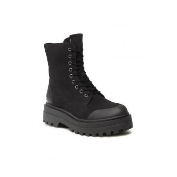 Ghete dama -  Piele nabuc - Negru